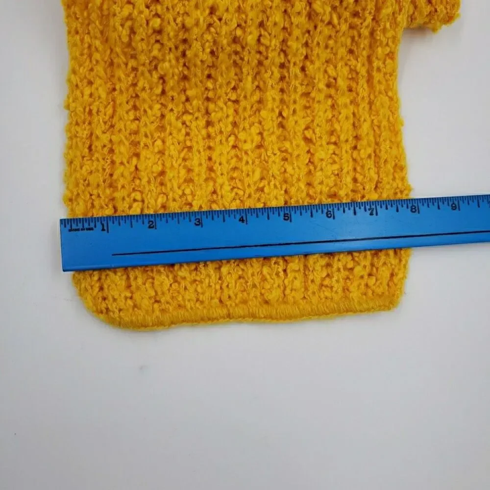 Vtg 90s ARIS Knits Scarf Bright Yellow Acrylic Wool Mohair Blend 70x8 Hufflepuff